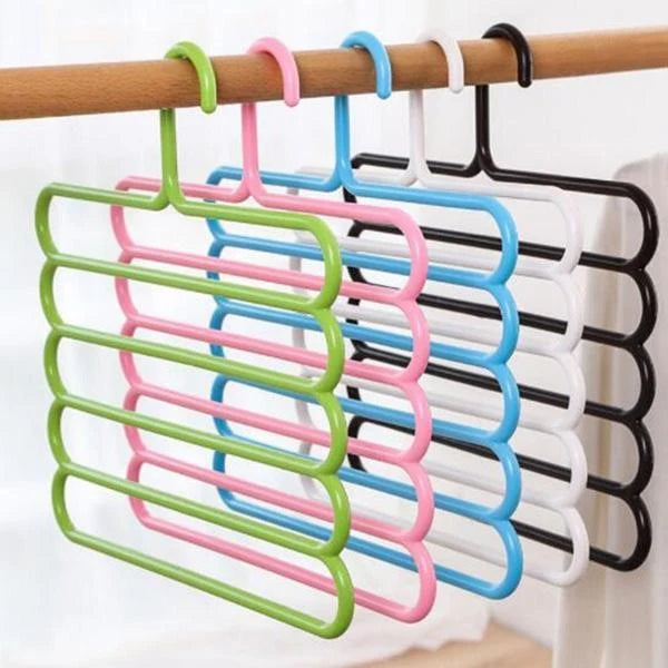 Space Saving Hanger – 5-Layer Multipurpose Plastic | Pack of 4