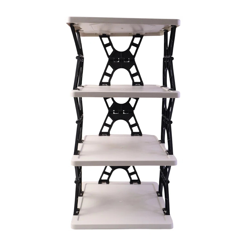 Multipurpose Foldable 4 Layer Storage Rack – Space Saving Organizer