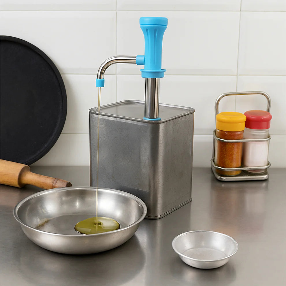 Stainless Steel Oil Dispenser – Manual Hand Pump |