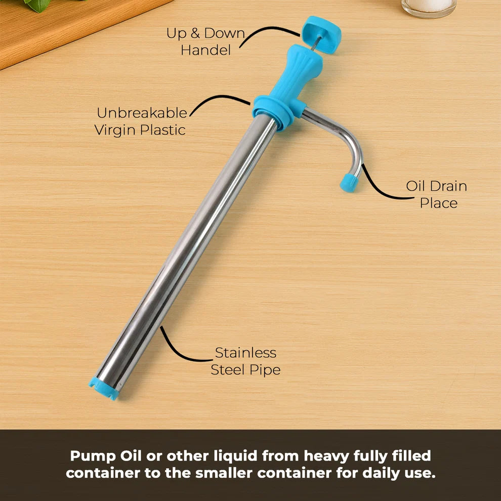 Stainless Steel Oil Dispenser – Manual Hand Pump |