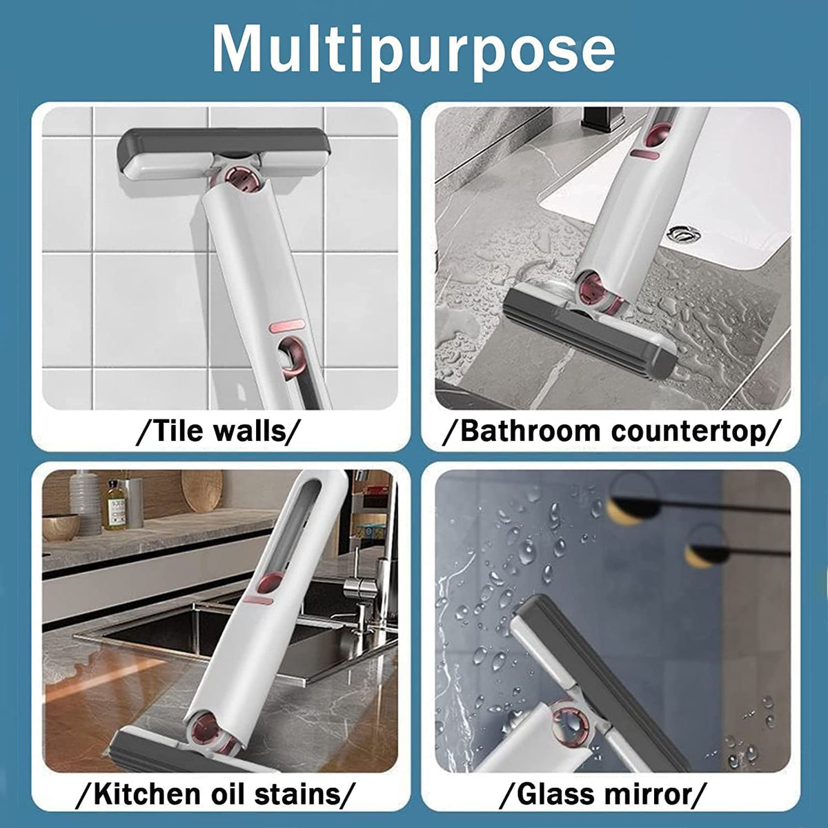 Portable Mini Squeeze Mop | 180° Swivel Head | Water & Spill Cleaner